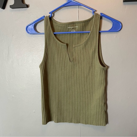 American Eagle Outfitters Olive Ribbed Tank Top size medium - Picture 1 of 7